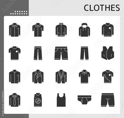 clothes 1 icon set  isolated glyph icon  perfect for web  graphic design  social media  UI  mobile app  EPS vector illustration