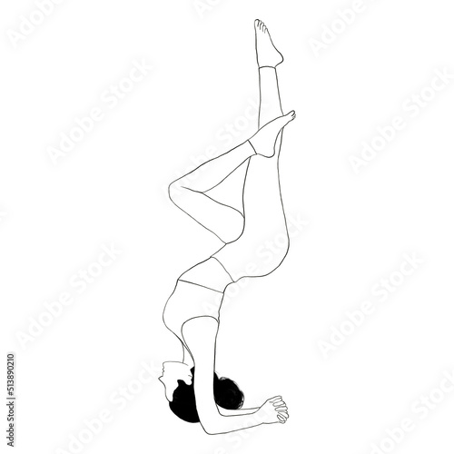 Line drawing of a lady doing yoga