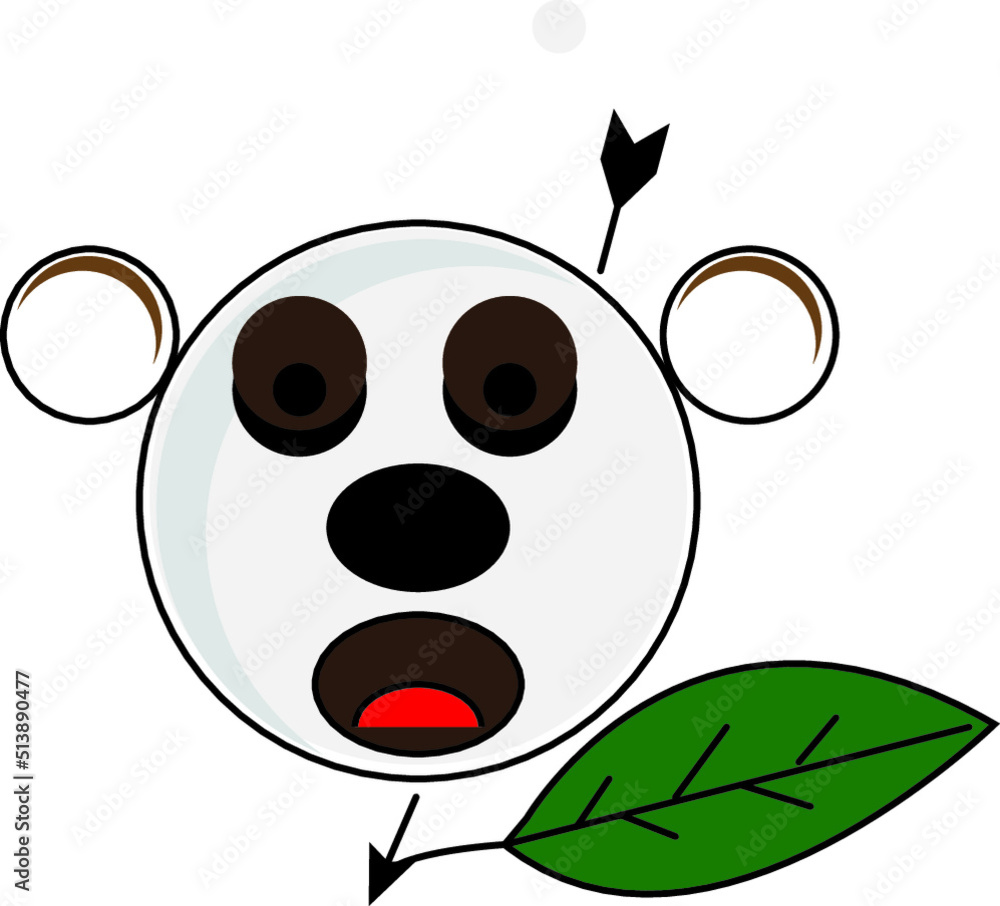 Naklejka premium panda with a cup of tea