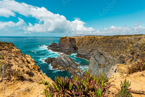 Cabo Sardão. Between Almograve and Zambujeira do Mar is the westernmost point of the Alentejo coast.