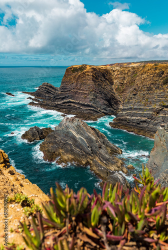 Cabo Sardão. Between Almograve and Zambujeira do Mar is the westernmost point of the Alentejo coast.
