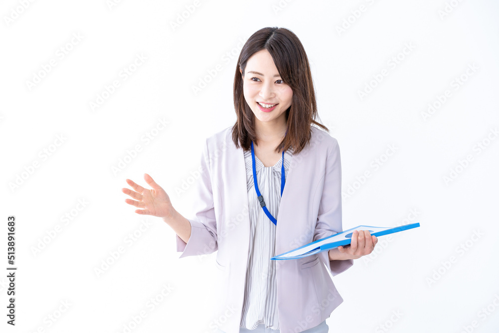 A young businesswoman giving a presentation