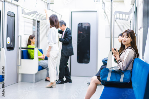 Photography People traveling by train / subway