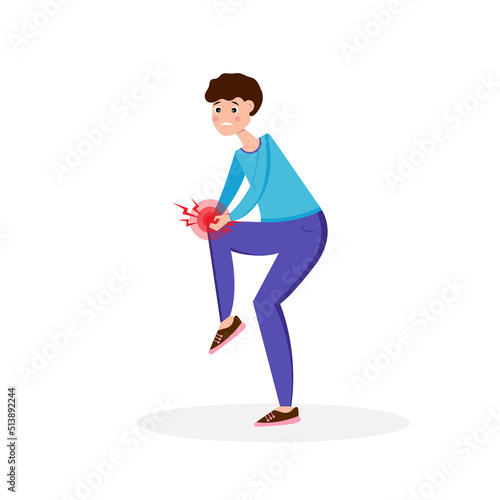 The man has severe knee pain. The topic of joint disease.