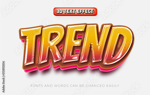 Trend 3d editable text effect style mockup