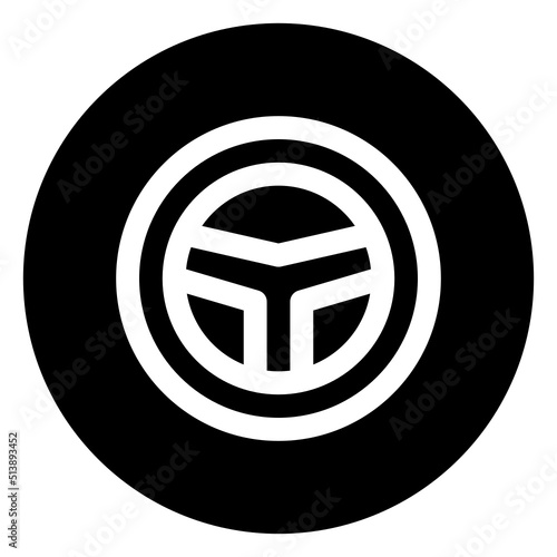 steering wheel glyph icon