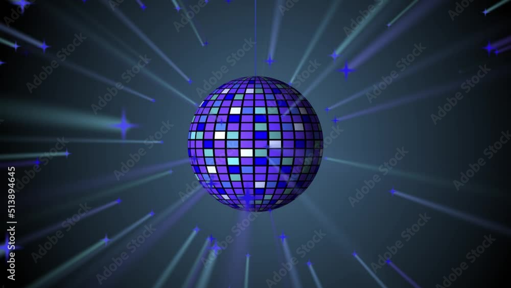 animation of a mirror disco ball in blue tones