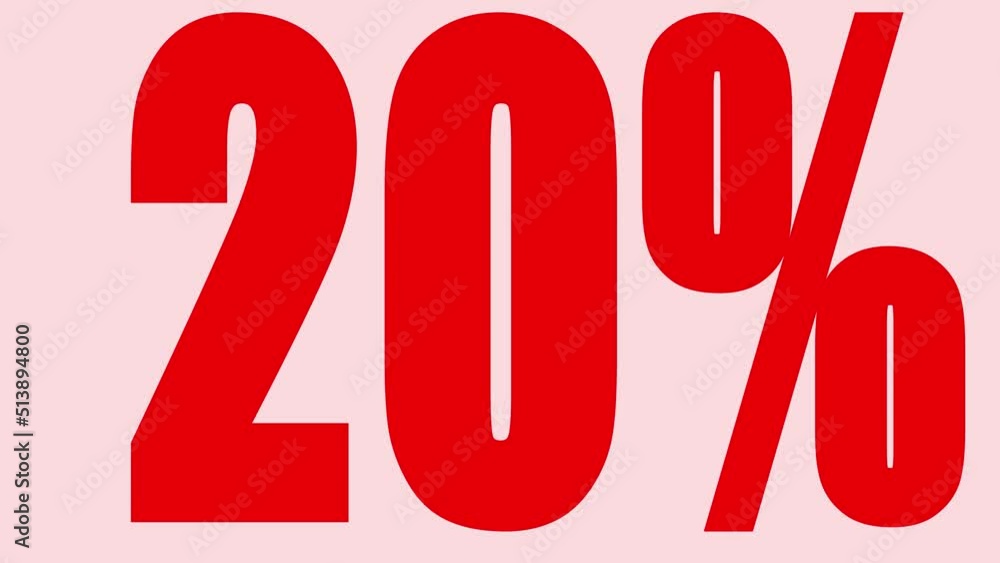 animation of a 20 percent discount sticker animation of a 20 percent discount sticker