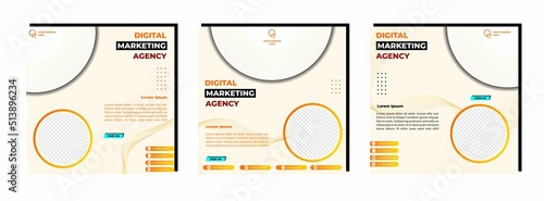 Social media posts template modern design, for digital marketing online