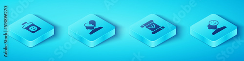 Set Isometric Antidepressants, Broken heart or divorce, Good mood and Psychology book icon. Vector