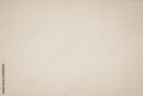 Fabric canvas woven texture background in pattern light beige color blank. Natural gauze linen, carpet wool and cotton cloth material.