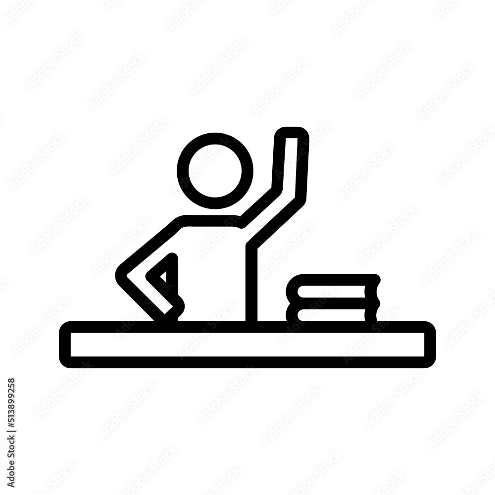 Black line icon for Raise hand Black line icon for Raise hand