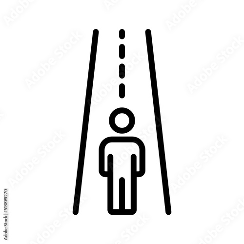 Black line icon for Road