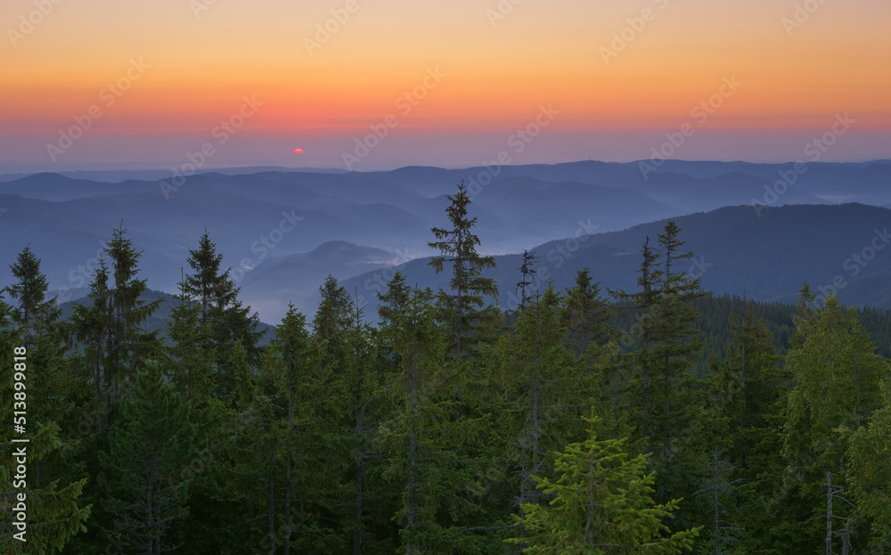 Meeting a new day in the Ukrainian Carpathians
