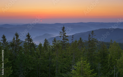 Meeting a new day in the Ukrainian Carpathians