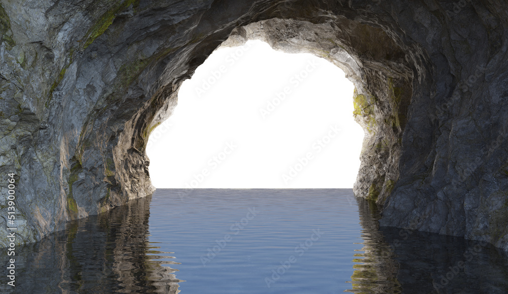 Obraz premium 3D render stone surface in a stick with a white background