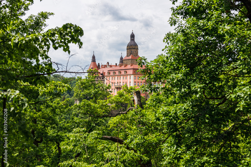 Amazing view of Ksiaz Castle. Walbrzych, Poland, 20 May 2022
