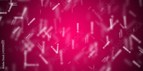 Abstract pink background with flying exclamation marks