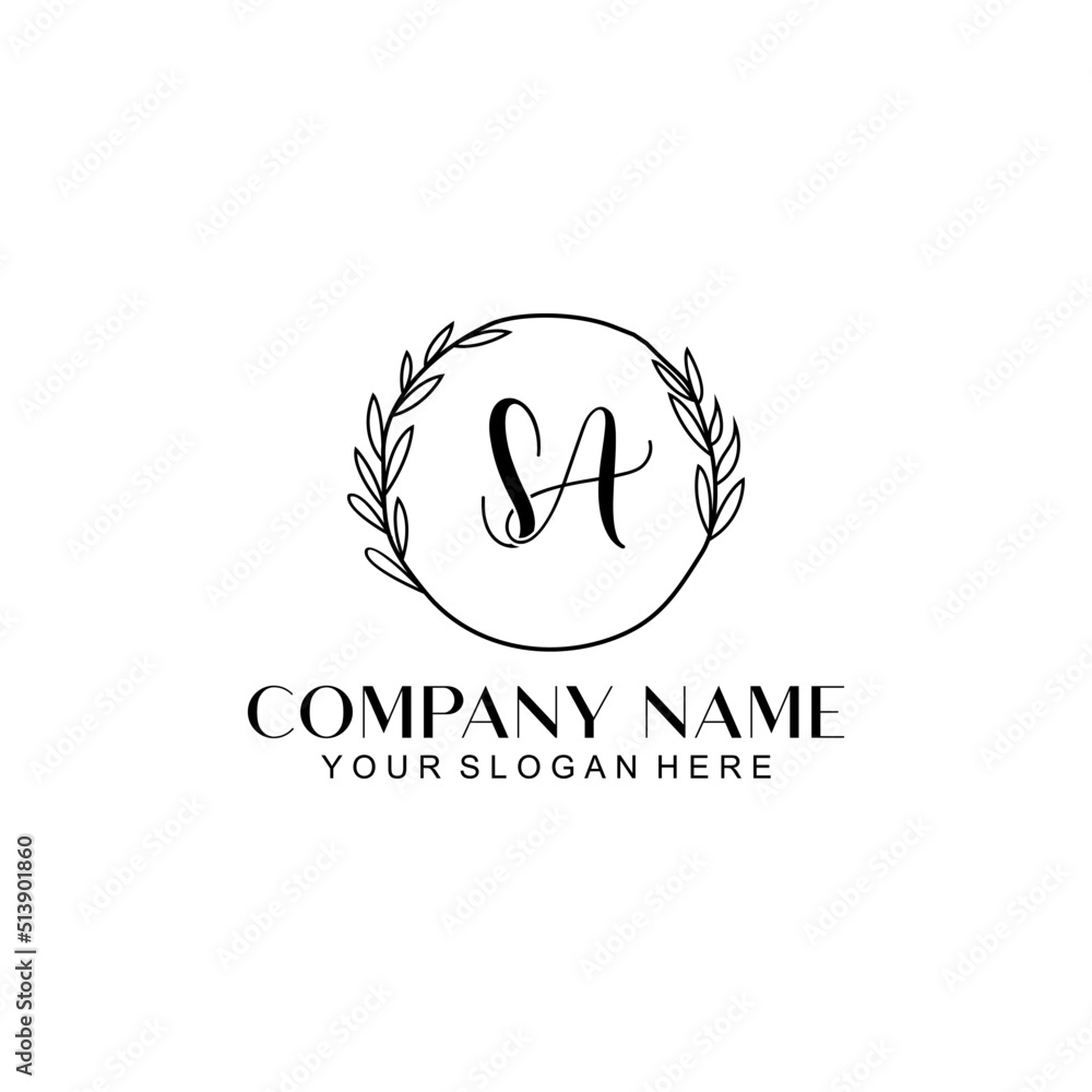 Obraz premium SA Beauty vector initial logo