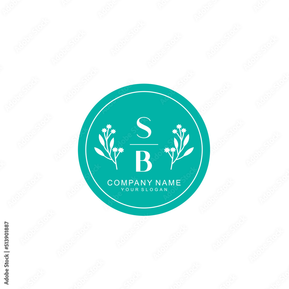 SB Beauty vector initial logo SB Beauty vector initial logo