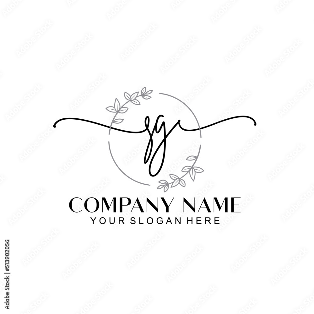 SG signature logo template vector SG signature logo template vector