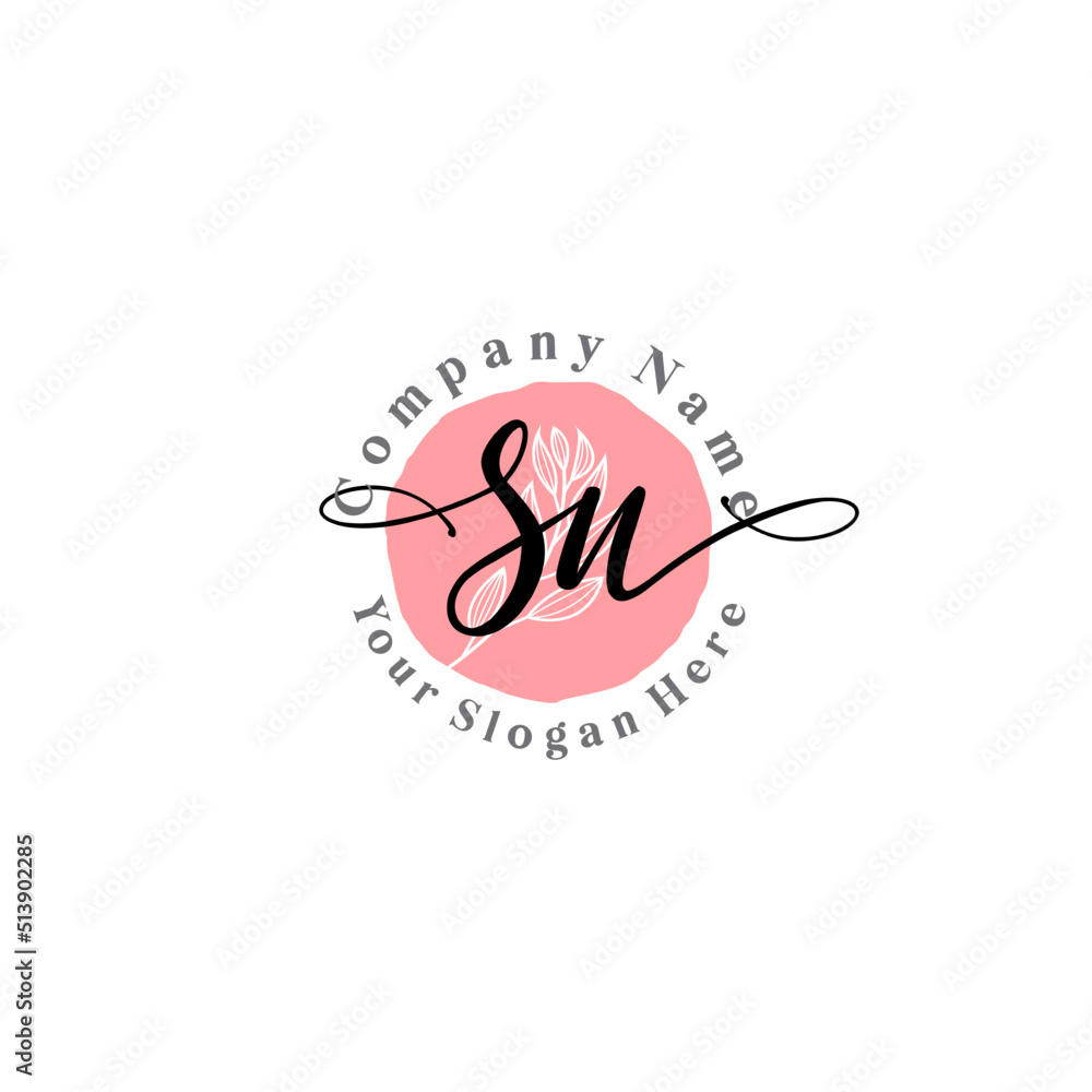 SN signature logo template vector SN signature logo template vector
