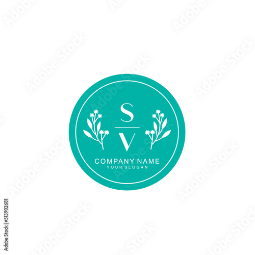 SV Beauty vector initial logo