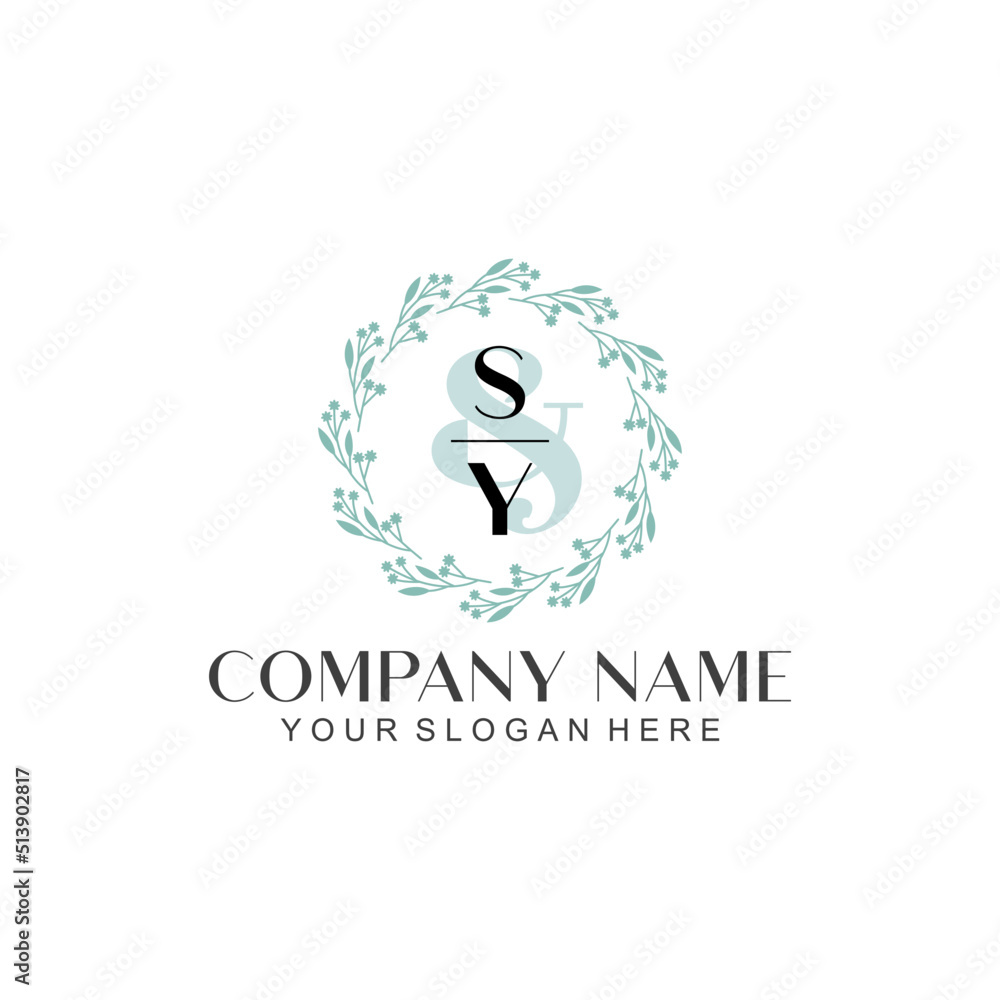 Obraz premium SY Beauty vector initial logo