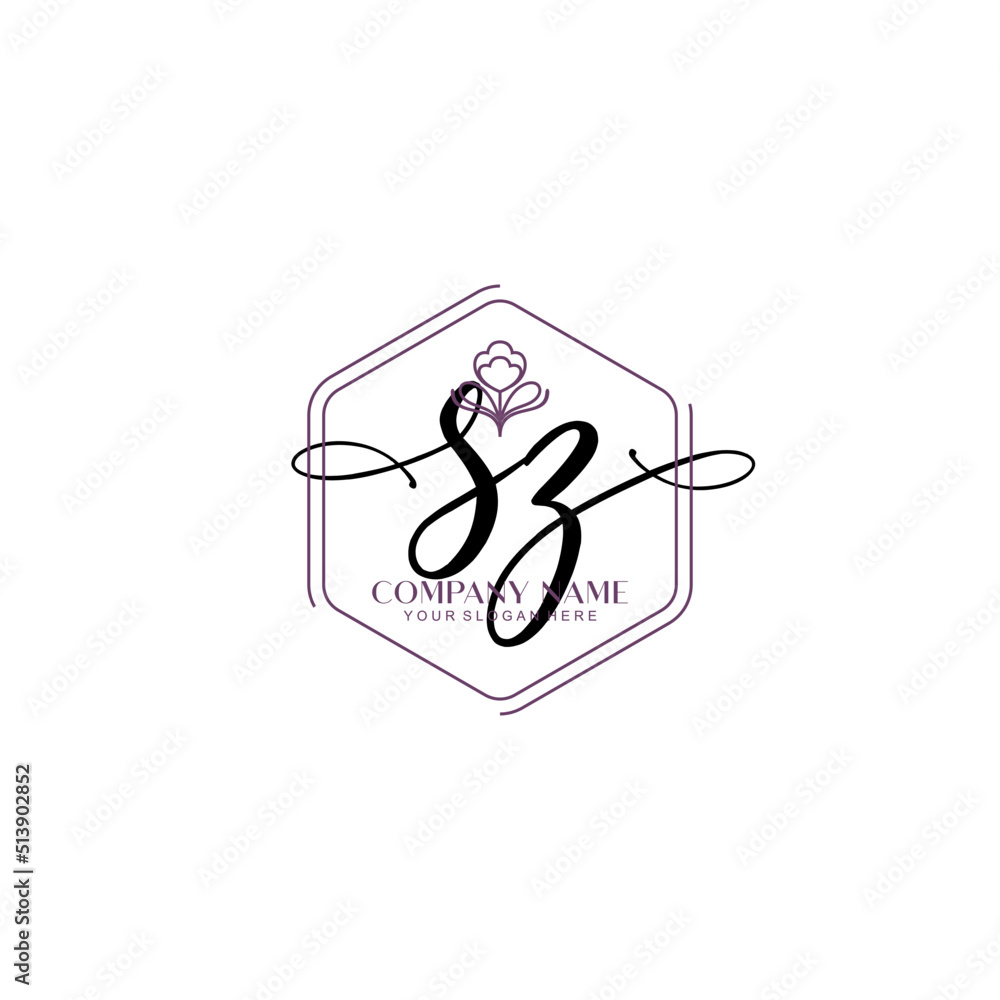 SZ signature logo template vector SZ signature logo template vector
