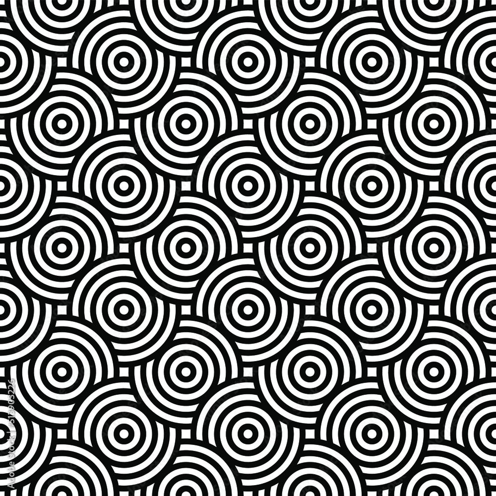 Seamless geometrical circle pattern vector background