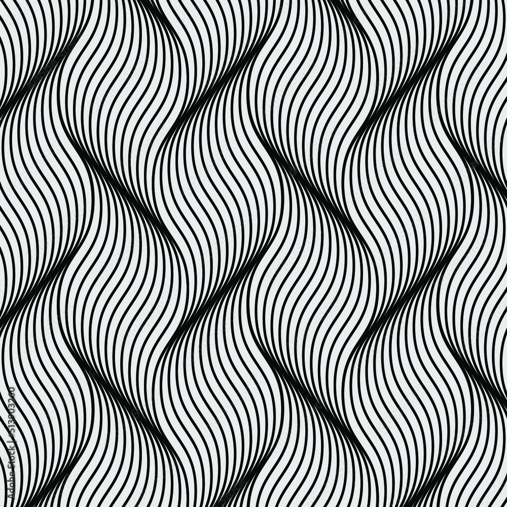 Modern seamless geometric wavy pattern vector background