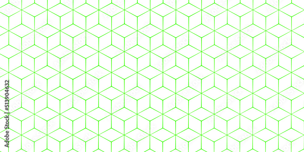 Fototapeta premium Green cub line and white abstract background