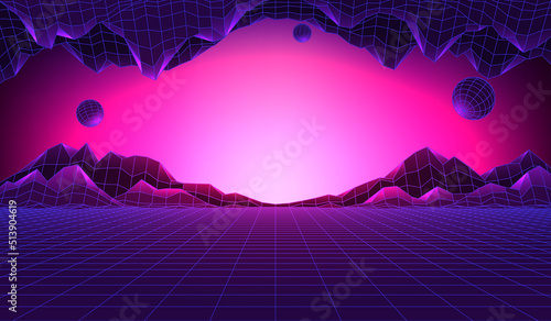 Banner of concept of technology metaverse. Concept of virtual digital reality. Simulation of network futuristic world. Future digital metaverse. 3d vector illustration. Innovation global technology.