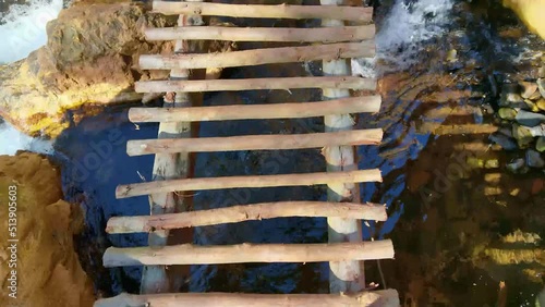 log bridge over river
