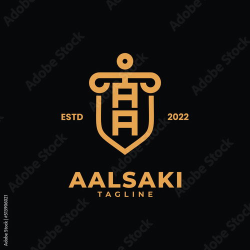 Initials Law firm logo with letter AA