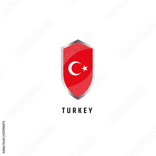 Flag of Turkey with shield shape icon flat vector illustration Free Download Flag of Turkey with shield shape icon flat vector illustration - GFXLoad