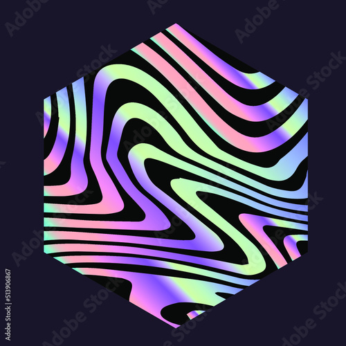 Abstract op-art trippy background with warped acid neon lines.