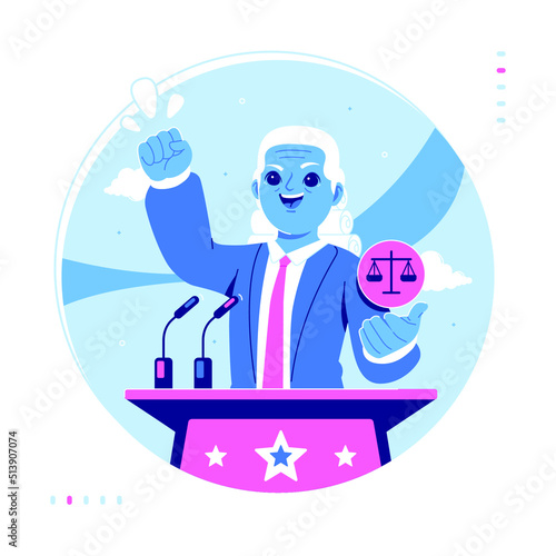 presidential speech concept illustration design