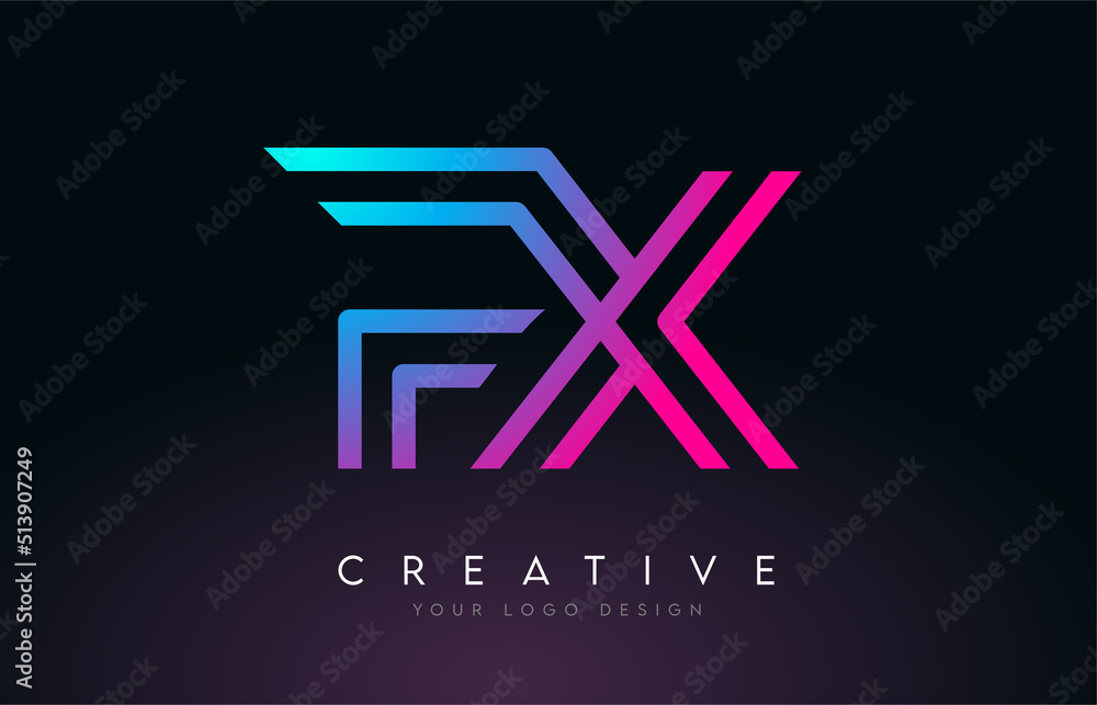 Monogram Lines FX F X Letter Logo Design. Creative Icon Modern Letters Vector Logo. Monogram Lines FX F X Letter Logo Design. Creative Icon Modern Letters Vector Logo.