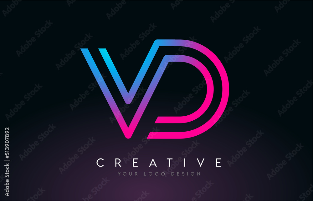 Monogram Lines VD V D Letter Logo Design. Creative Icon Modern Letters Vector Logo. Monogram Lines VD V D Letter Logo Design. Creative Icon Modern Letters Vector Logo.