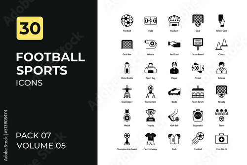 Football sport icons set
