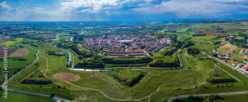 Bird's-eye view of the Renaissance city of Palmanova. Friuli. photo