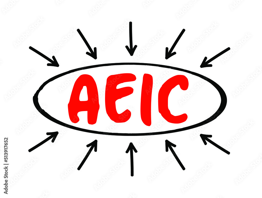 AEIC - Advance Earned Income Credit a way for employees to get a portion of that credit in advance through their paycheck, acronym text with arrows AEIC - Advance Earned Income Credit a way for employees to get a portion of that credit in advance through their paycheck, acronym text with arrows