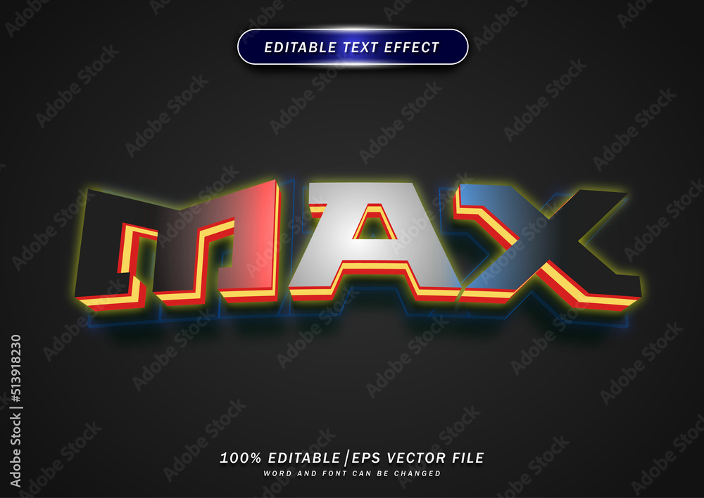 Elegant max bold text effect editable Elegant max bold text effect editable