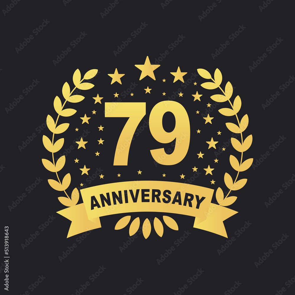 79 Anniversary celebration design, luxurious golden color 79 years Anniversary design. 79 Anniversary celebration design, luxurious golden color 79 years Anniversary design.