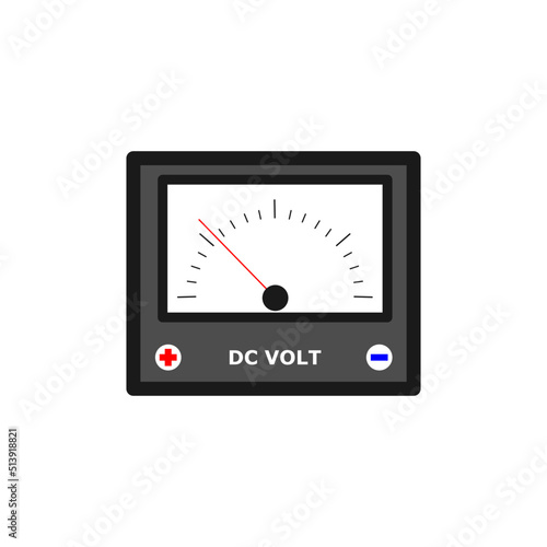 DC analog multimeter isolated on white. Analog DC voltmeter for measuring the DC voltage in an electrical circuit.