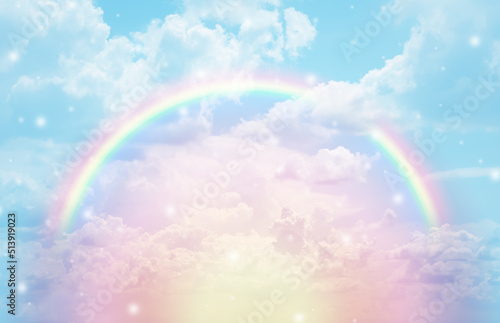 rainbow in cloudy sky