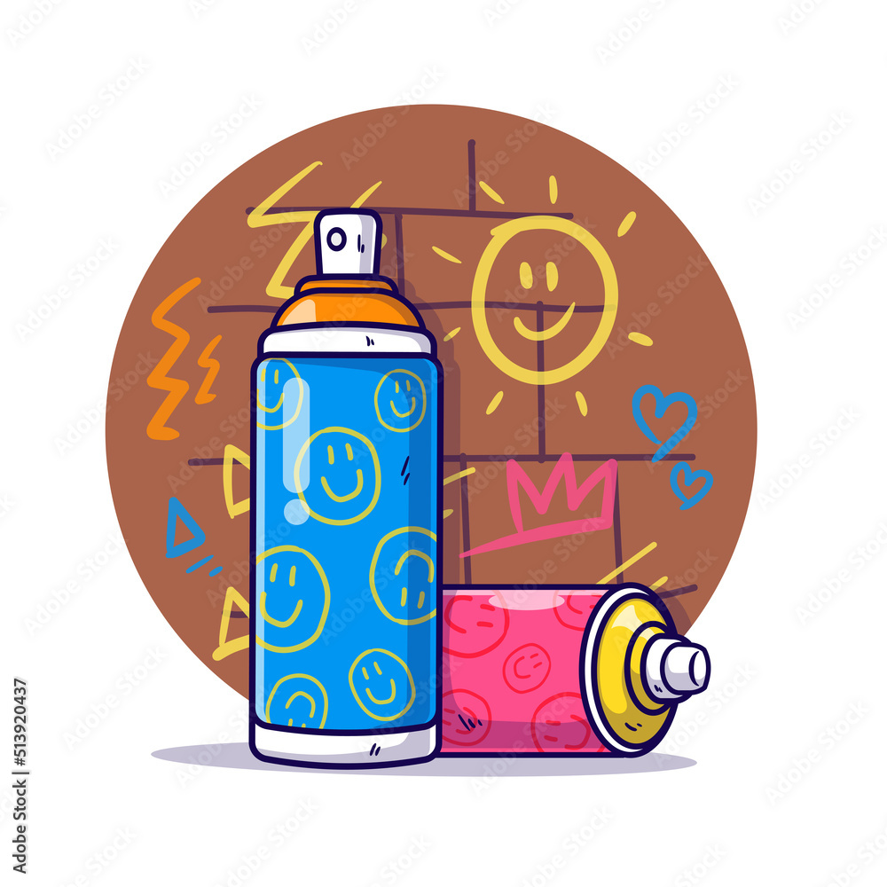 spray paint mural graffiti art colorful wall illustration cartoon vector icon spray paint mural graffiti art colorful wall illustration cartoon vector icon