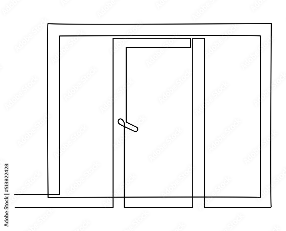 Three-leaf window, plastic double-glazed window, continuous line drawing isolated on white background. Three-leaf window, plastic double-glazed window, continuous line drawing isolated on white background.