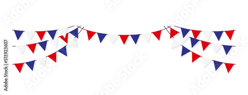 Bunting garland (pennant flags) decoration illustration | French flag